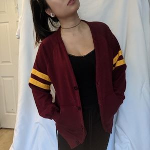 Maroon and Gold Cardigan (Gryffindor anyone?)